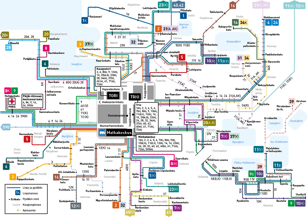Lahden päivälinjat karttavisualisointina 10.8.2026 alkaen.