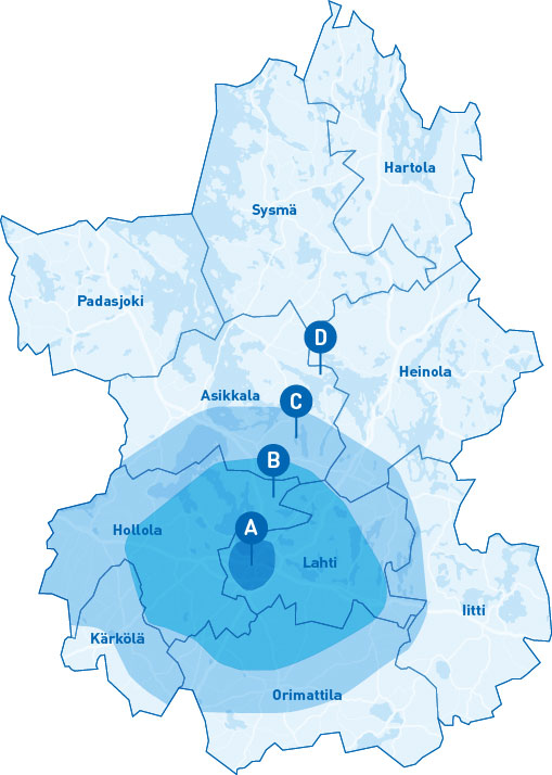 Uusi vyöhykekartta 1.3.2023 alkaen