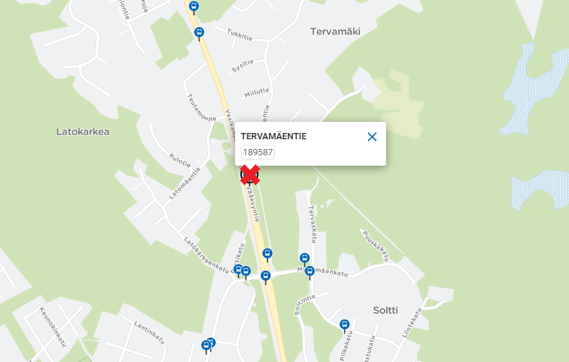 Tervamäentien-pysäkki poistuu käytöstä viikolla 40
