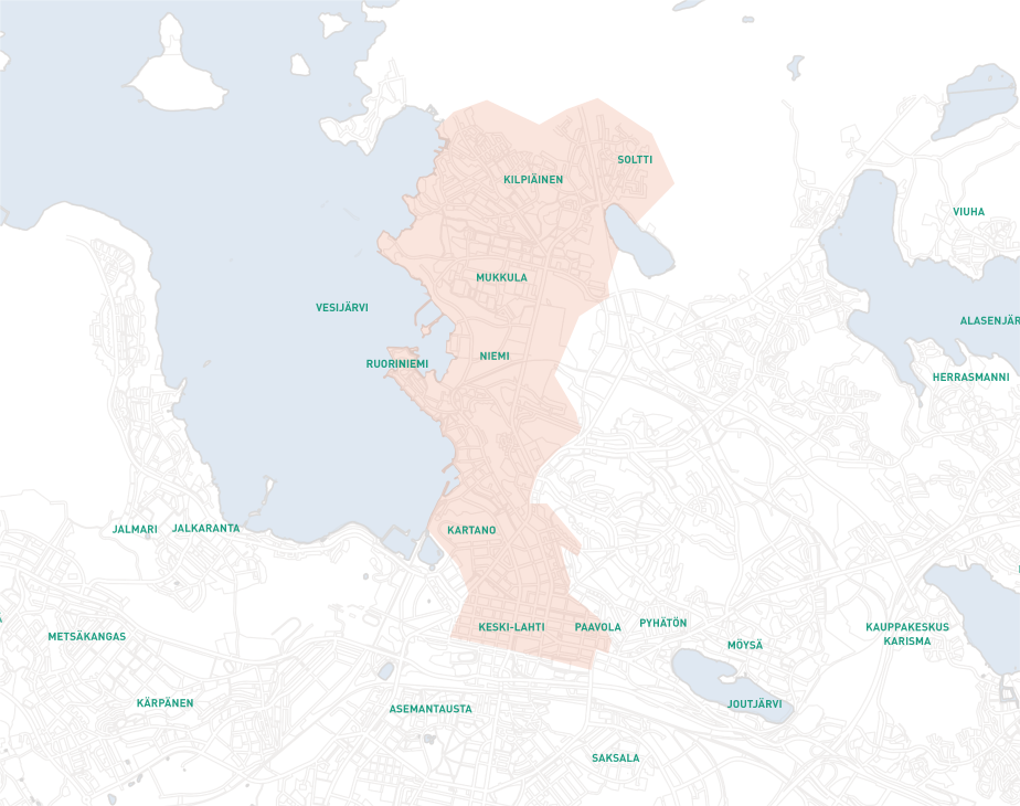 Kartta Lempi 3 Soltti - Paavola - Keskusta - Paavola - Soltti