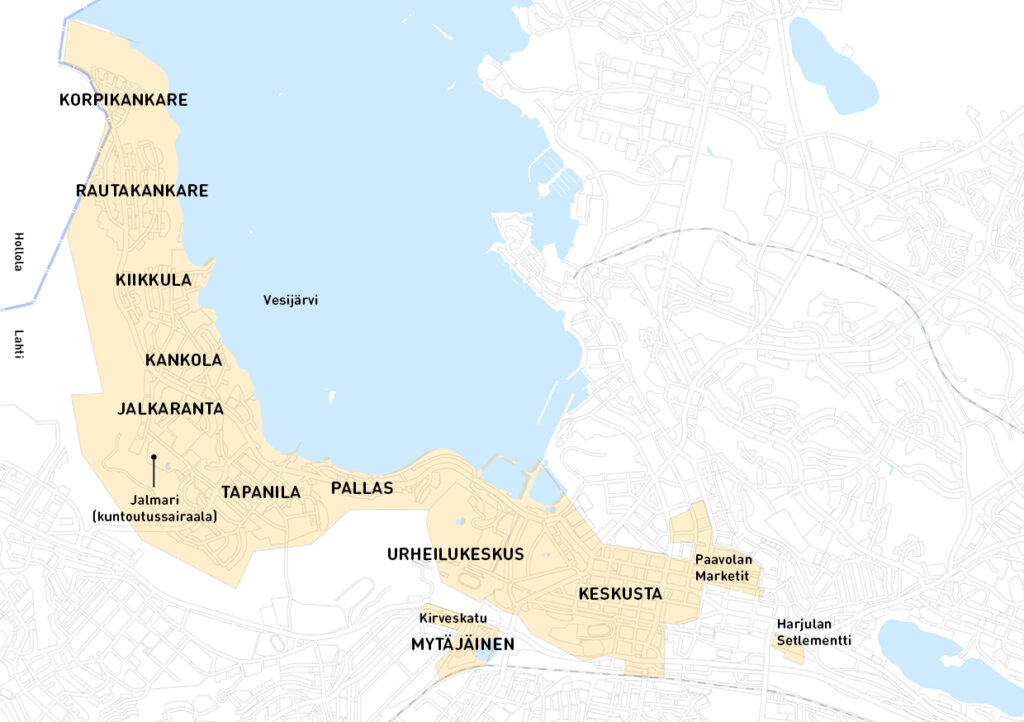 Lempi 5 kartta Korpikankae - Jalkaranta - Keskusta - Jalkaranta - Korpikankare