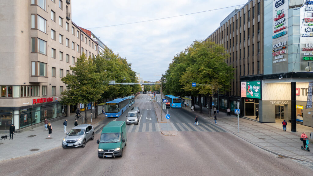Havainnekuva pysäkkien sijainnista.